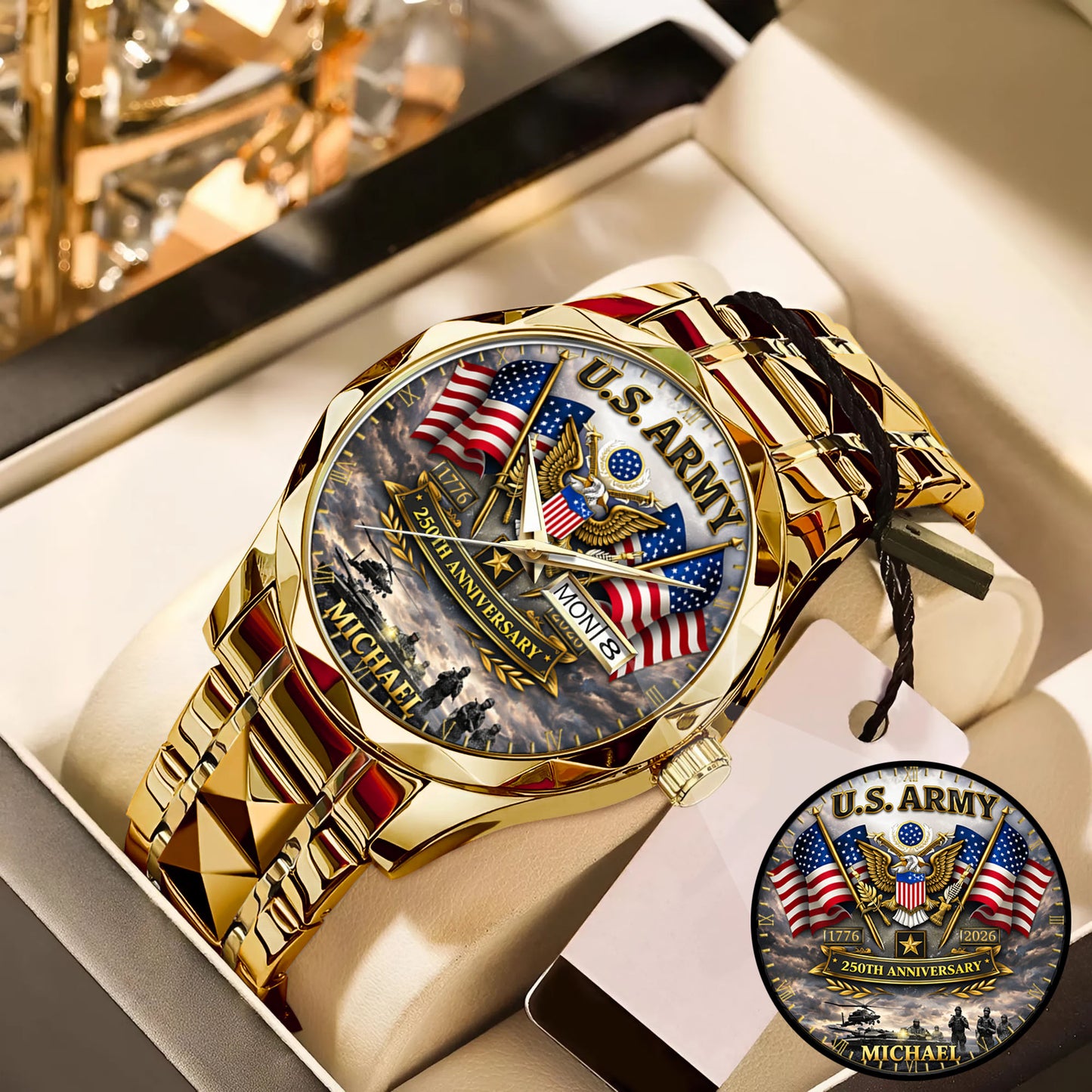 USA 250th Anniversary U.S. Army - Custom Name Watch