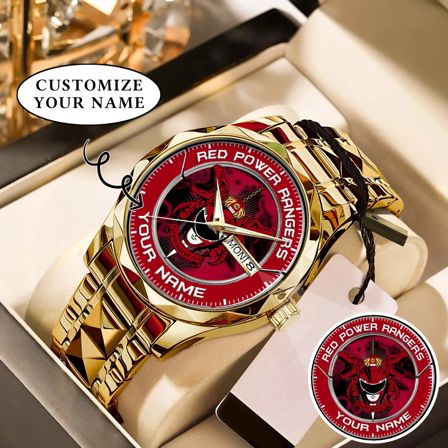 Mighty Morphin Power Rangers Tyrannosaurus Custom Name Watch
