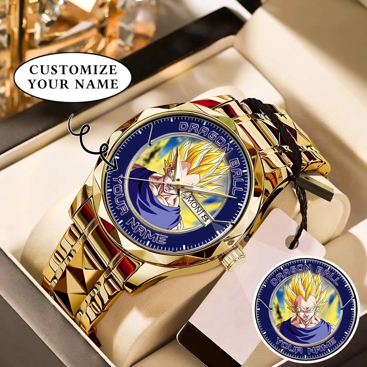 Anime Dragon Ball Vegeta Custom Name Watch
