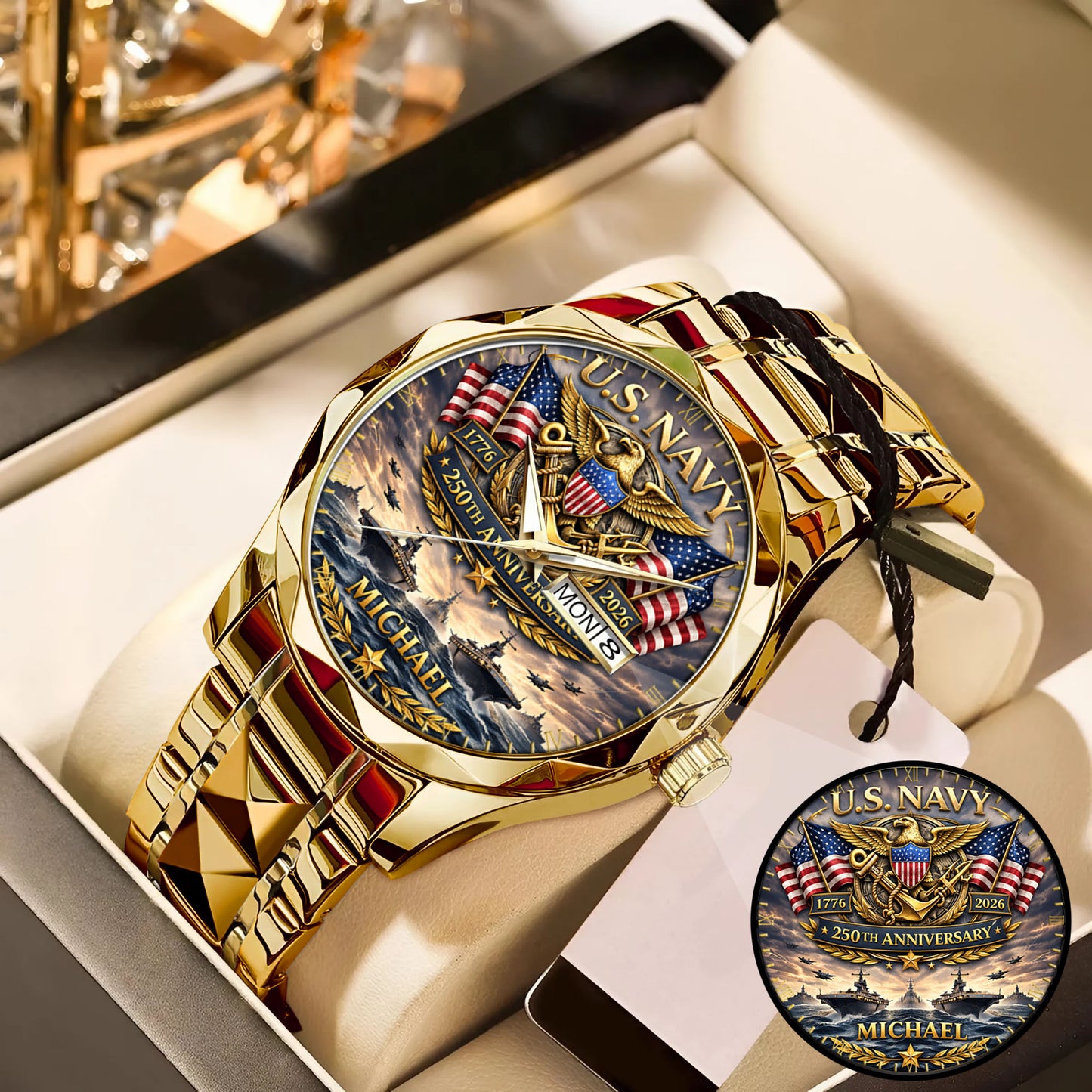 USA 250th Anniversary U.S. Navy - Custom Name Watch