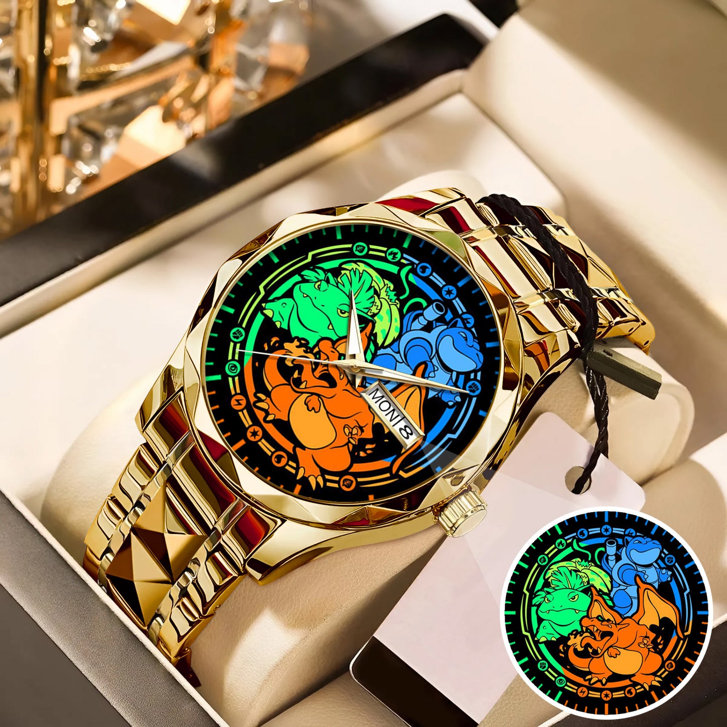 Personalized PKM Charizard Bulbasaur Blastoise Watch