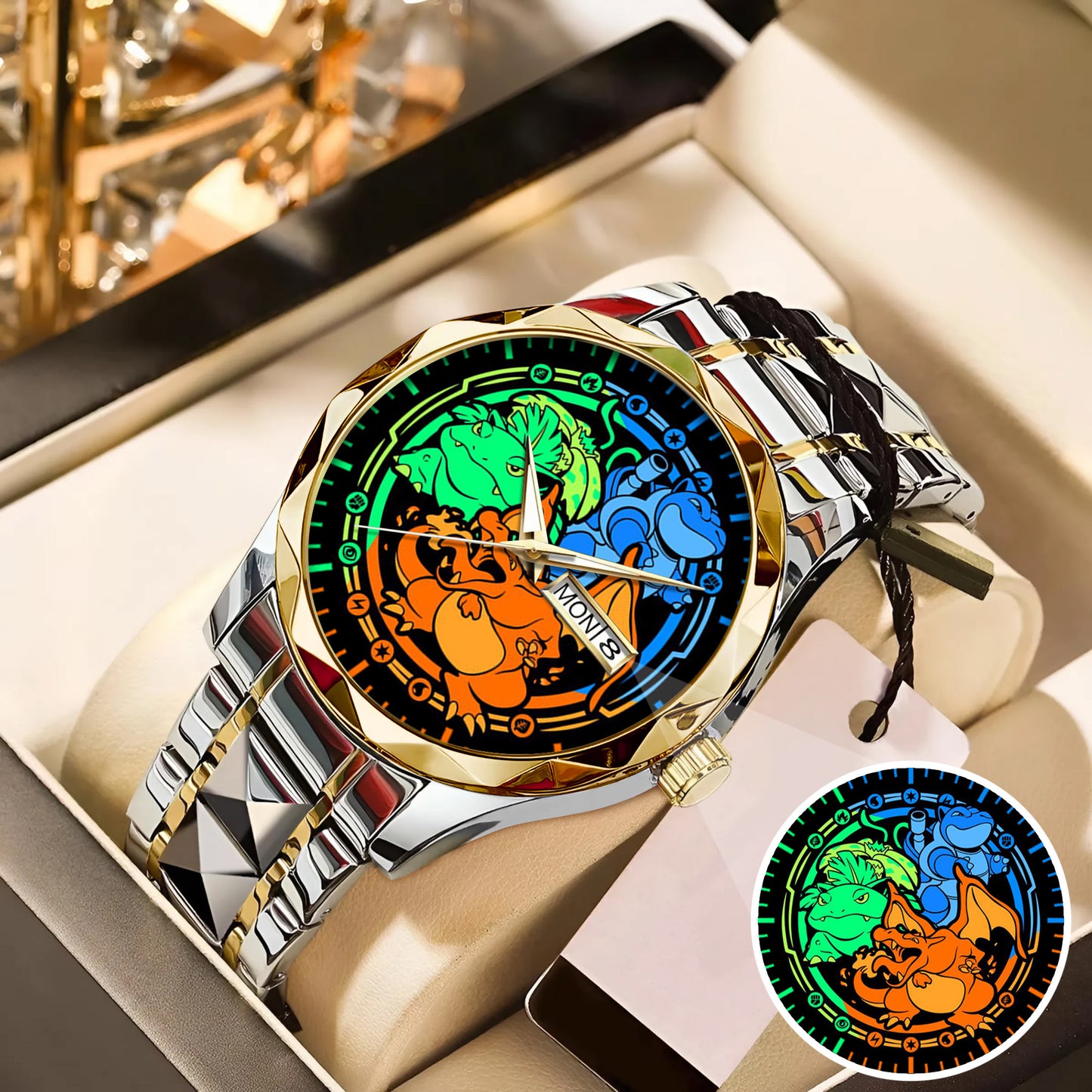 Personalized PKM Charizard Bulbasaur Blastoise Watch