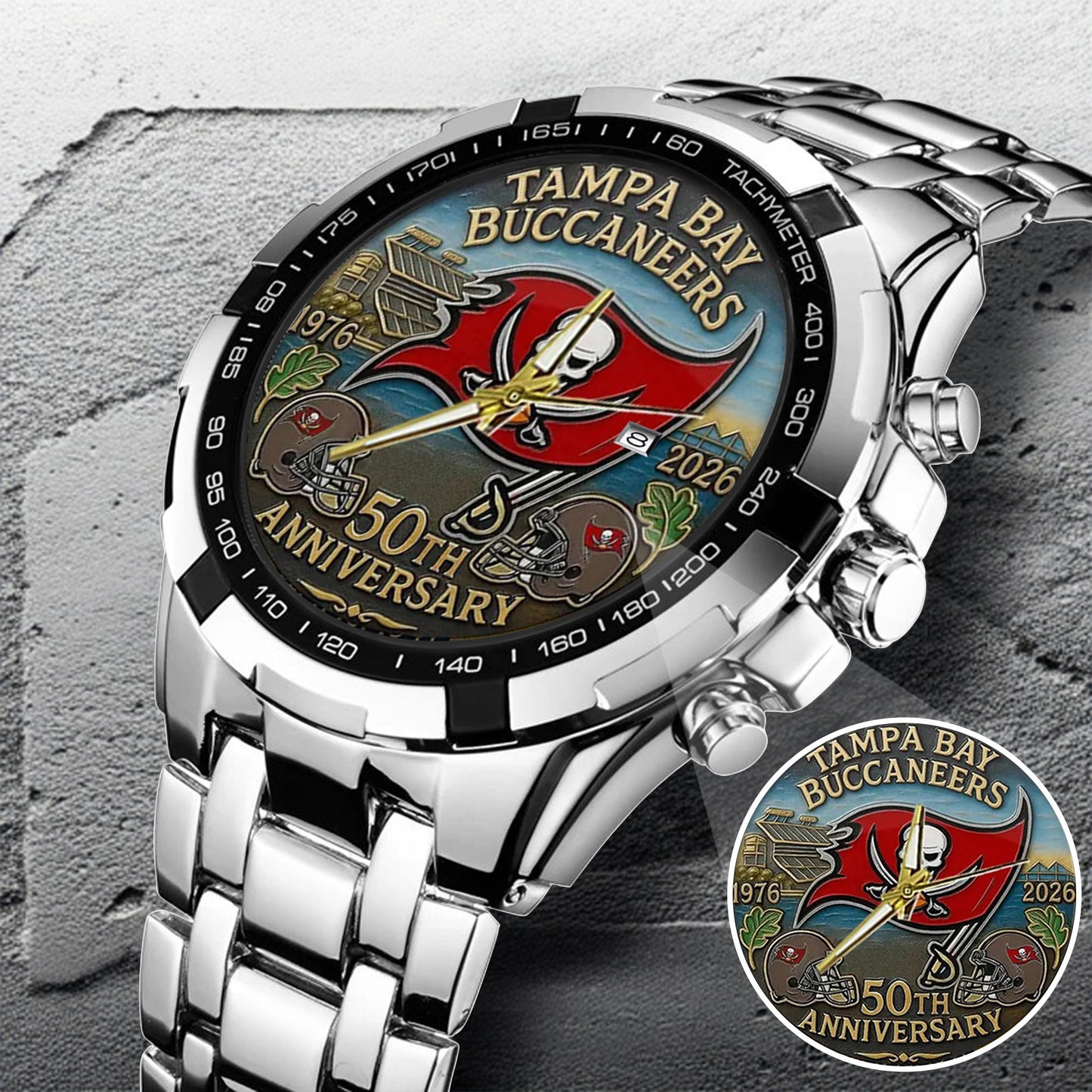 Tampa Bay Buccaneers 50th Anniversary 2026 Stainless Steel Watch