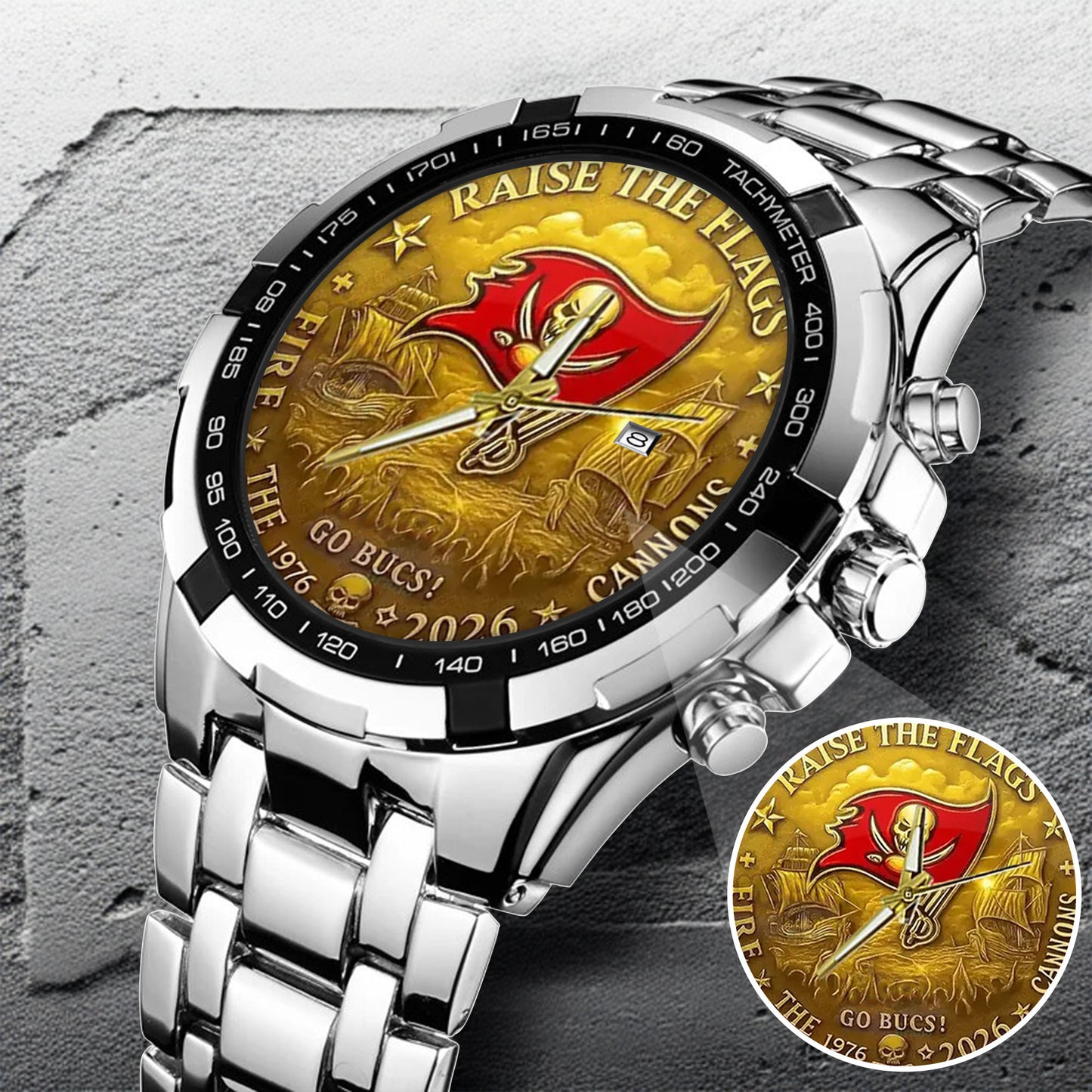 Tampa Bay Buccaneers 50th Anniversary Stainless Steel Watch