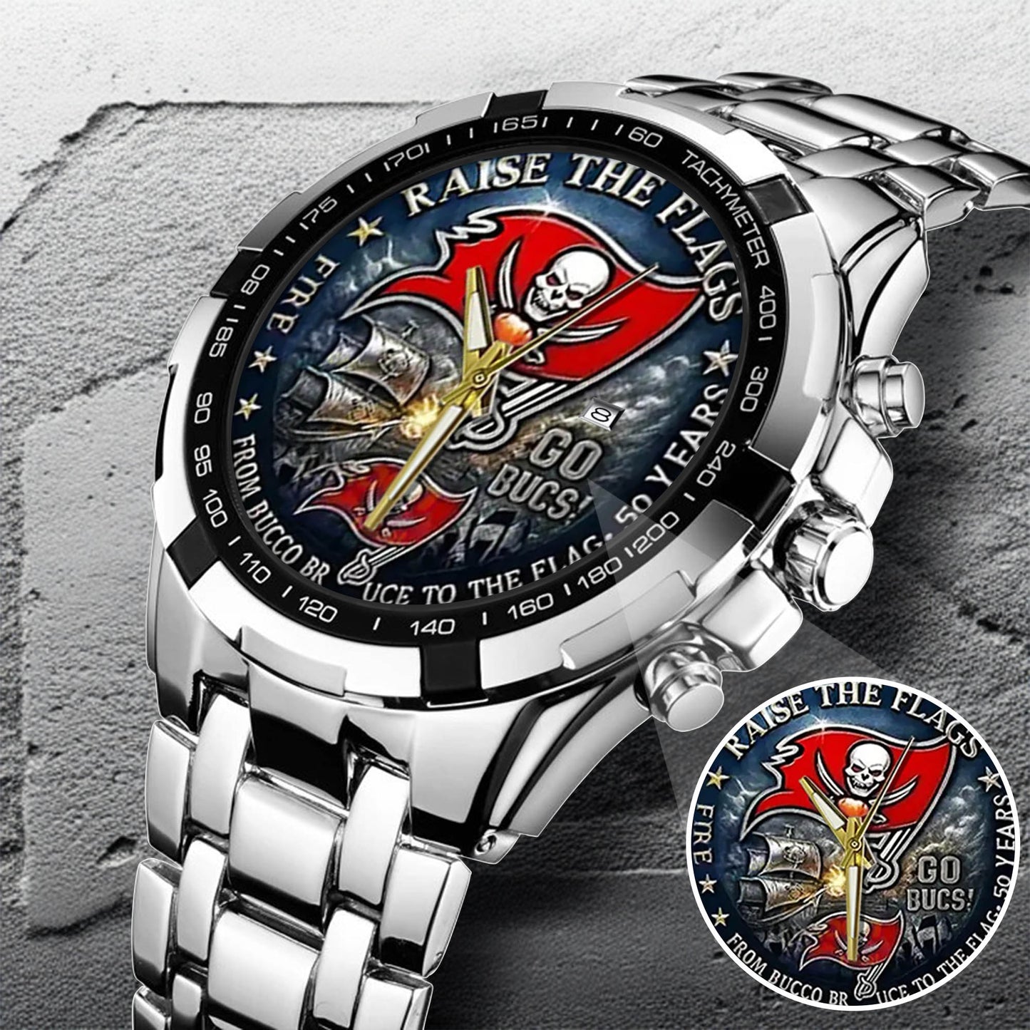 Tampa Bay Buccaneers 50th Anniversary Stainless Steel Watch