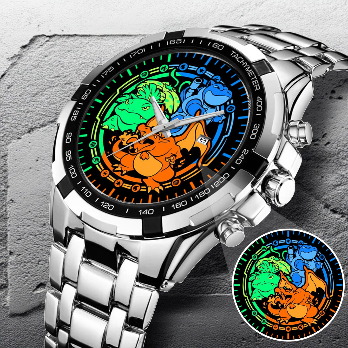 Personalized PKM Charizard Bulbasaur Blastoise Watch