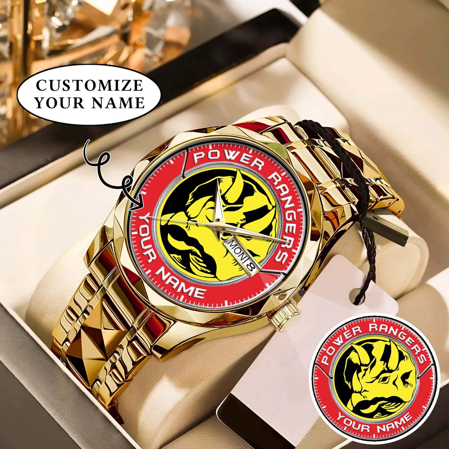 Mighty Morphin Power Rangers Triceratops Custom Name Watch