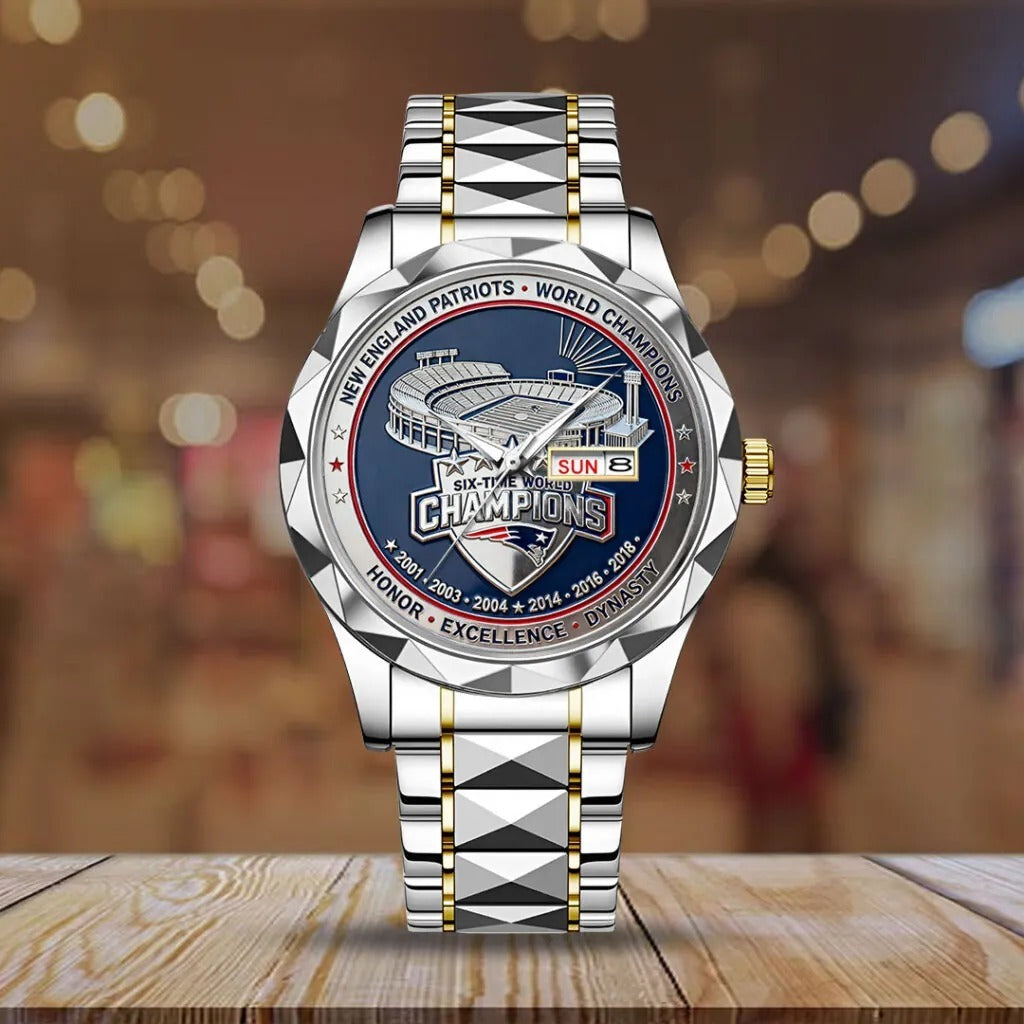New England Patriots 65th Anniversary Stainless Steel Watch