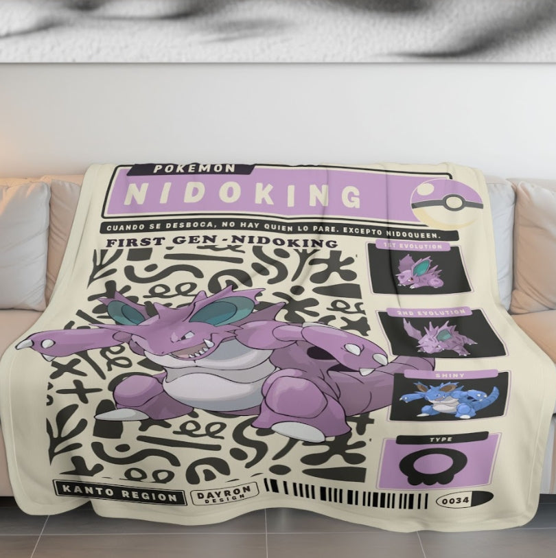 Anime PKM Nidoking Blanket Holiday Gift