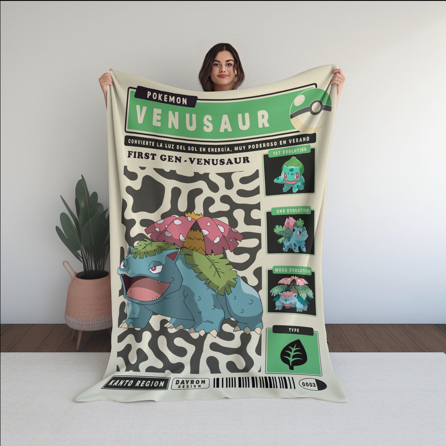 Anime PKM Venusaur Blanket Holiday Gift