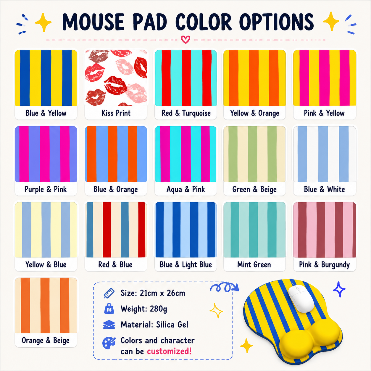 PKM 3D Ergonomic Wrist Funny Anime Inspired Monster Mousepad for Gaming & Office