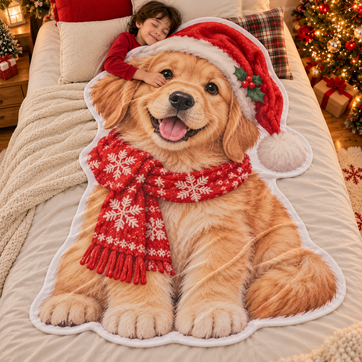 Personalized Christmas Pet Shaped Blanket – Custom Dog & Cat Photo Blanket, Unique Gift for Pet Lovers (Copy)