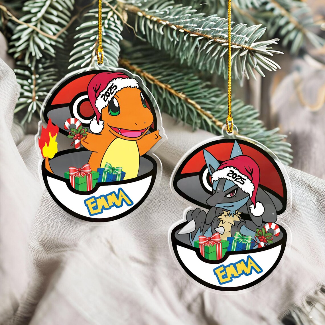 Personalized Christmas PKM Ornament Decoration