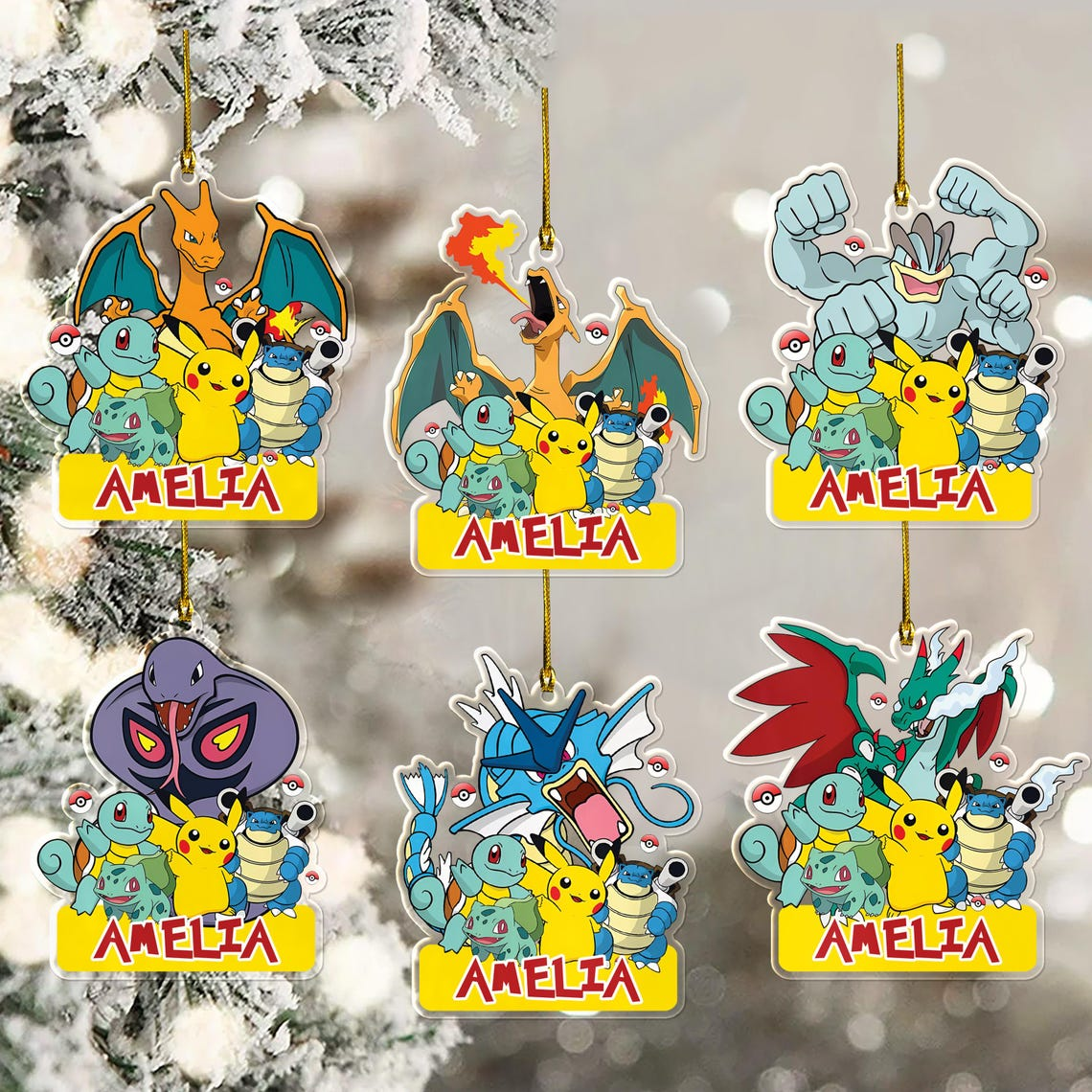 Personalized Christmas PKM Ornament Decoration