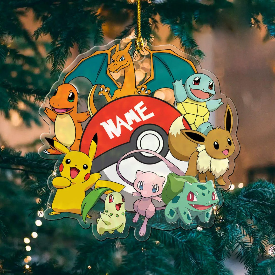 Personalized Christmas Custom Name PKM Ornament Decoration