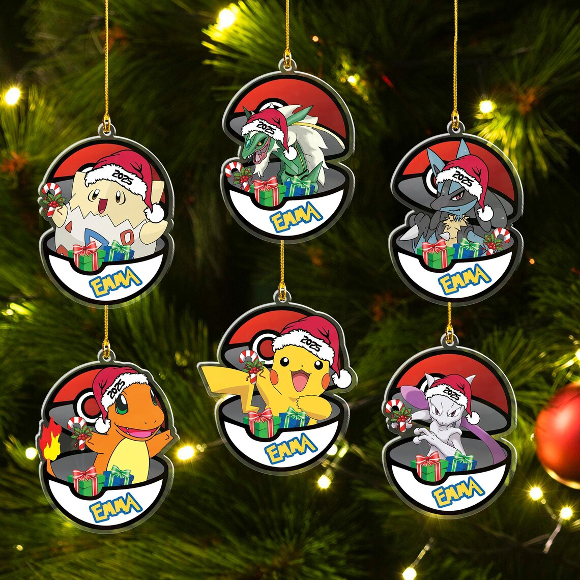 Personalized Christmas PKM Ornament Decoration