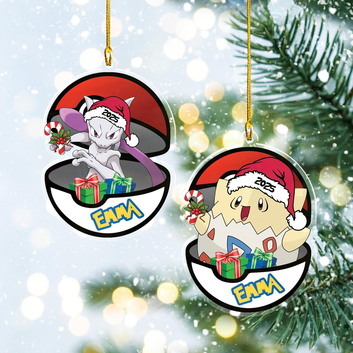 Personalized Christmas PKM Ornament Decoration