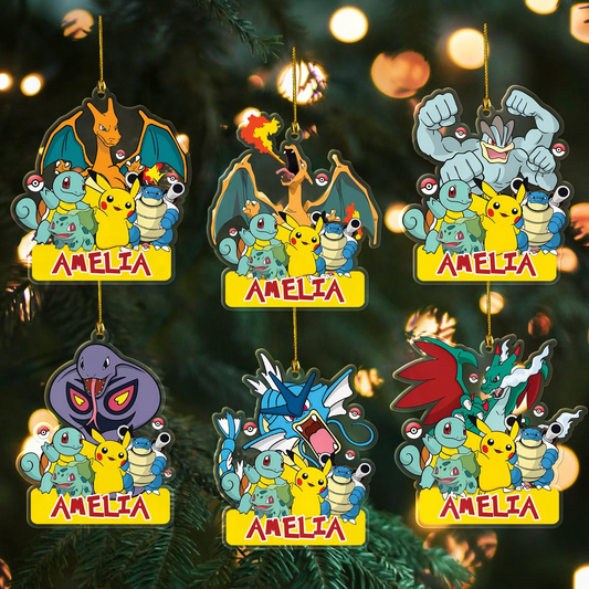 Personalized Christmas PKM Ornament Decoration