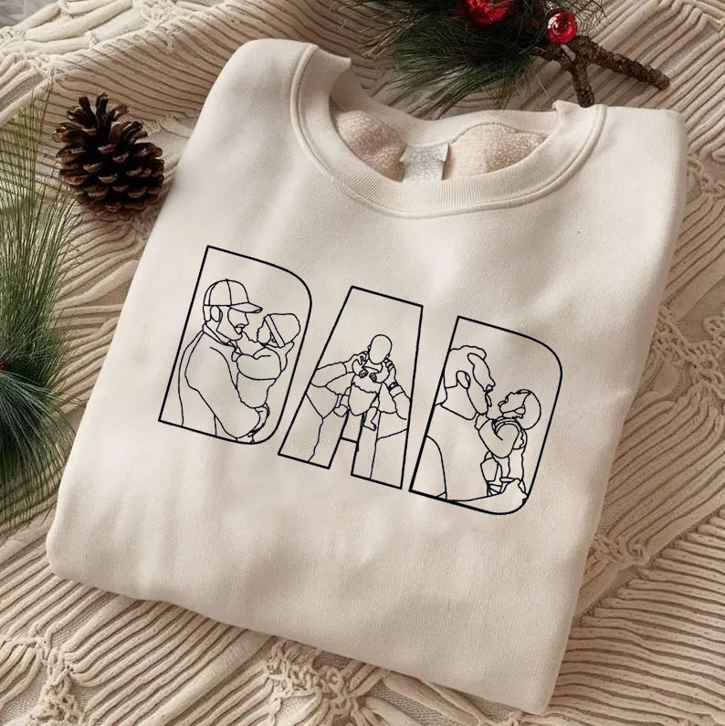 Father's Day Custom Family Photos Printed Hoodie Sweatshirt T-shirt