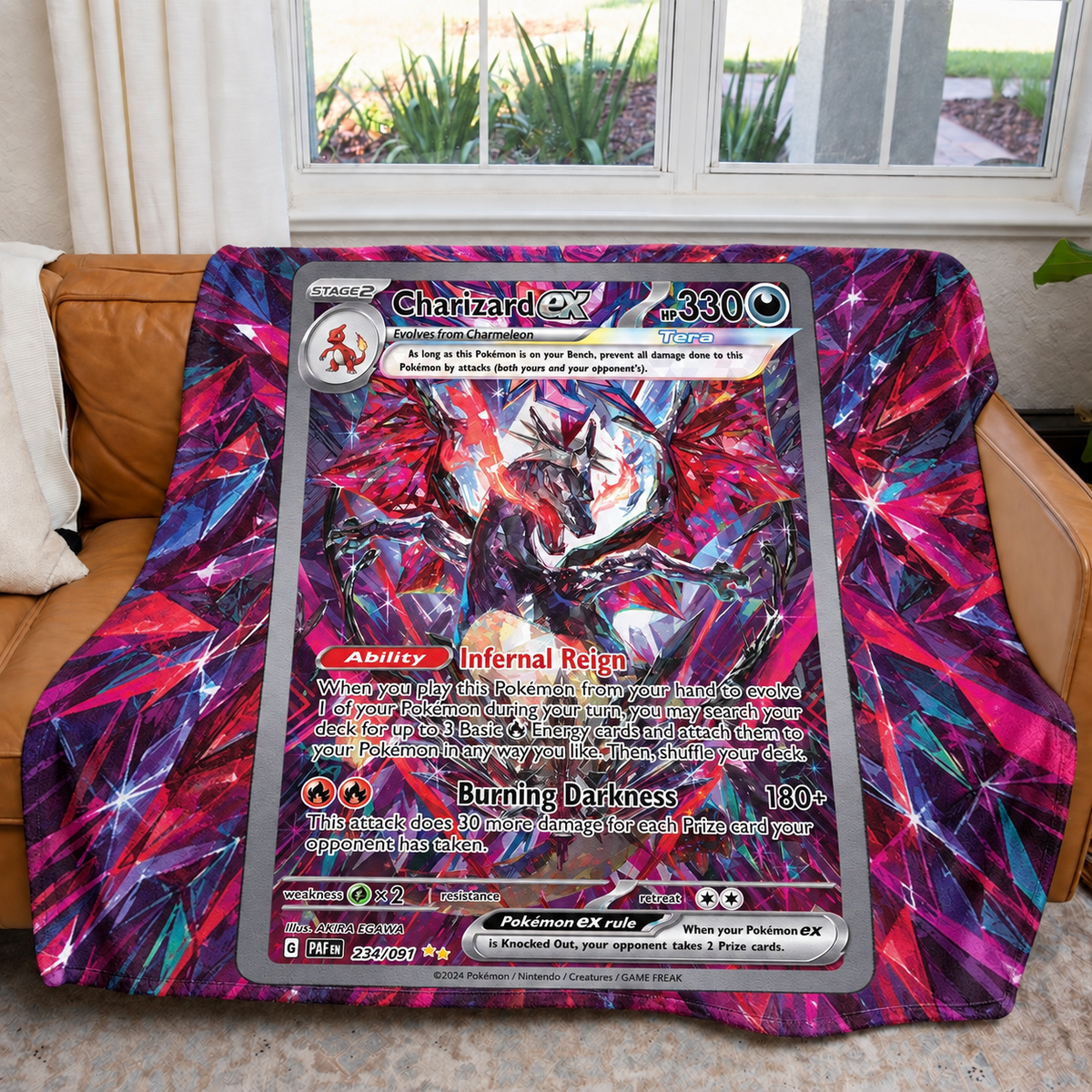 Charizard Vmax PKM Extended Artwork Pokemon Fleece Blanket