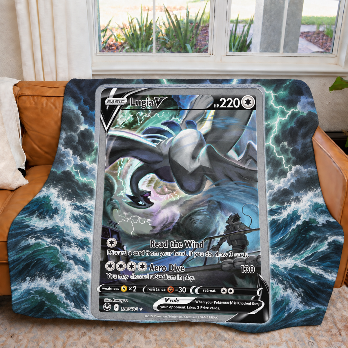 Lugia Vmax PKM Extended Artwork Pokemon Fleece Blanket