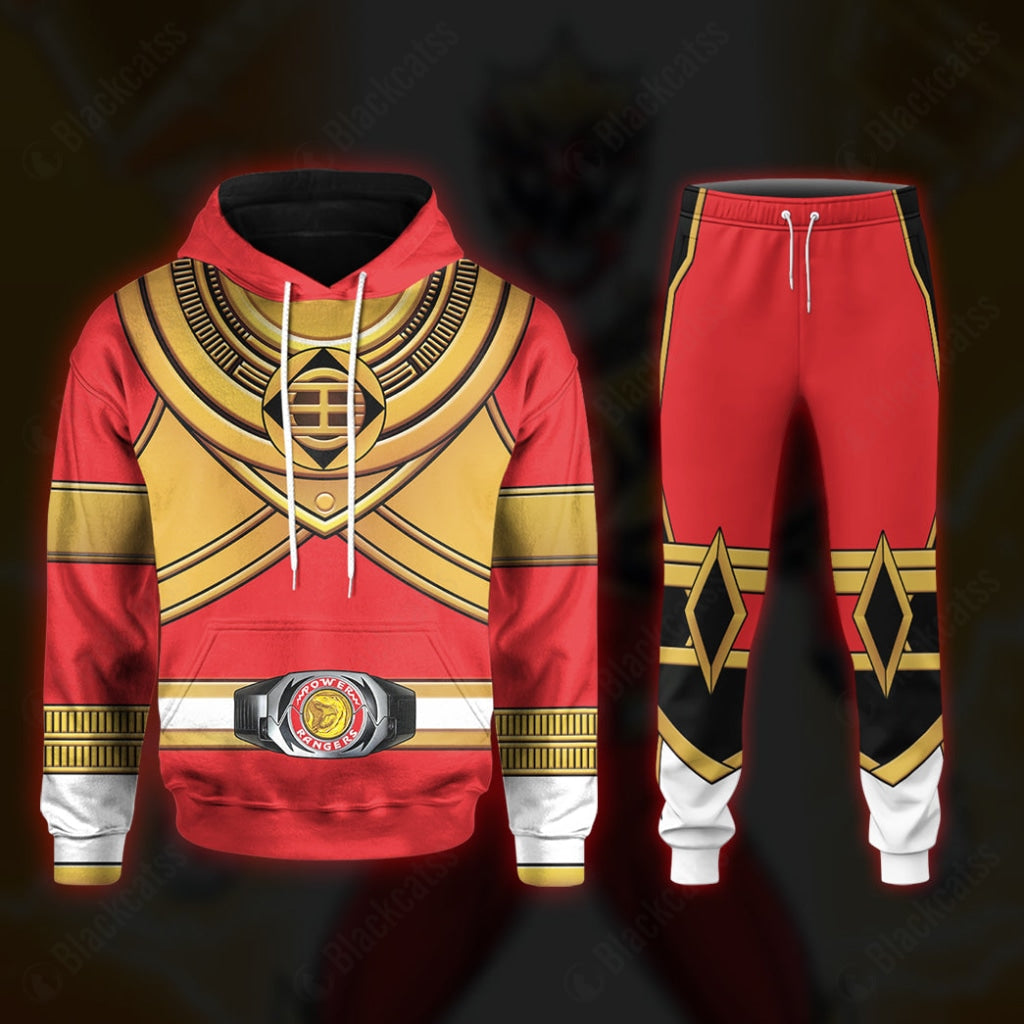 King Tyranno Hybrid Red Gold Zeo Mighty Power Ranger Custom Hoodie