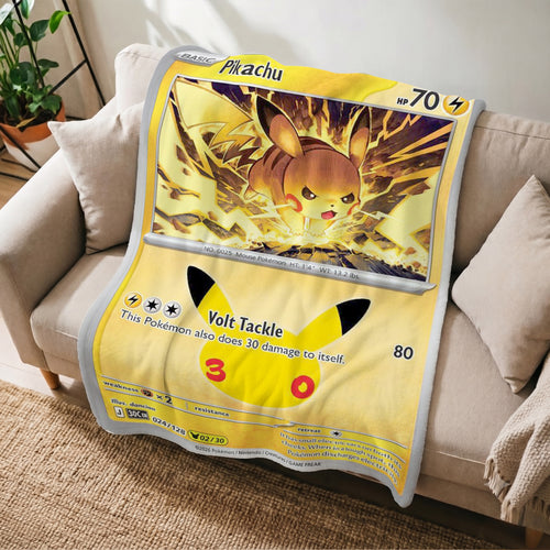 PKM Pikachu 30th Anniversary Custom Fleece Blanket
