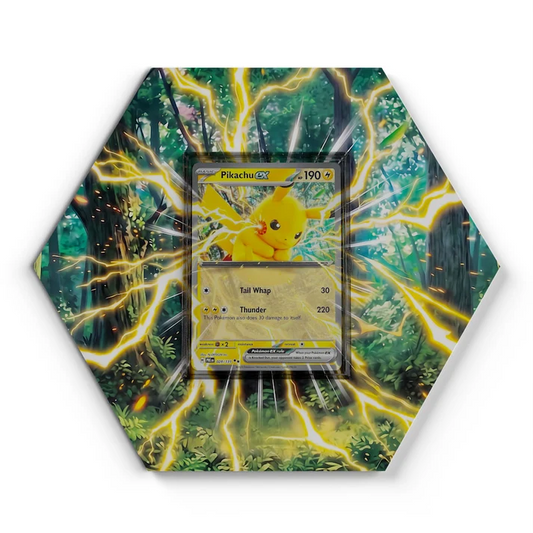 028131 Pikachu EX  Pokémon Card Artwork Hexagon Display