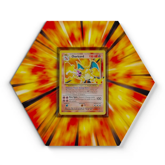 4102 Charizard Pokémon Card Artwork Hexagon Display