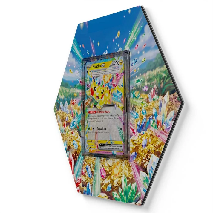 057 Pikachu EX Pokémon Card Artwork Hexagon Display