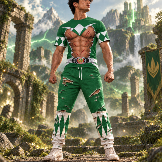Mighty Morphin Power Rangers Green Ranger Six-Pack Abs T-Shirt Sweatshirt Hoodie Sweatpants