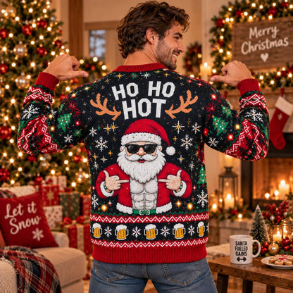 Christmas Funny Reindeer Abs Ugly Sweatshirt