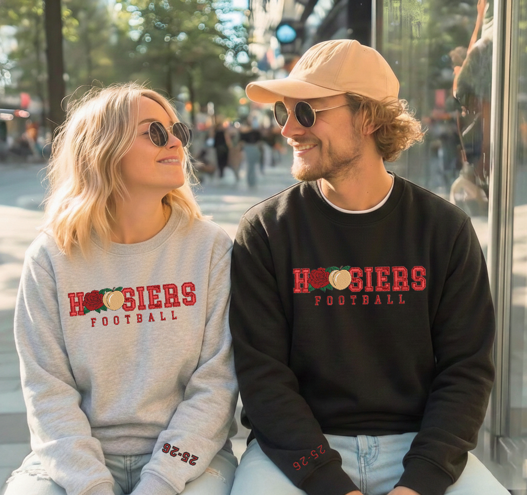 Embroidered Hoosiers Champs Sweatshirt: Rose & Peach Bowl 25/26 Quarter-Zip Sweatshirt, Hoodie Sweatshirt T-Shirt