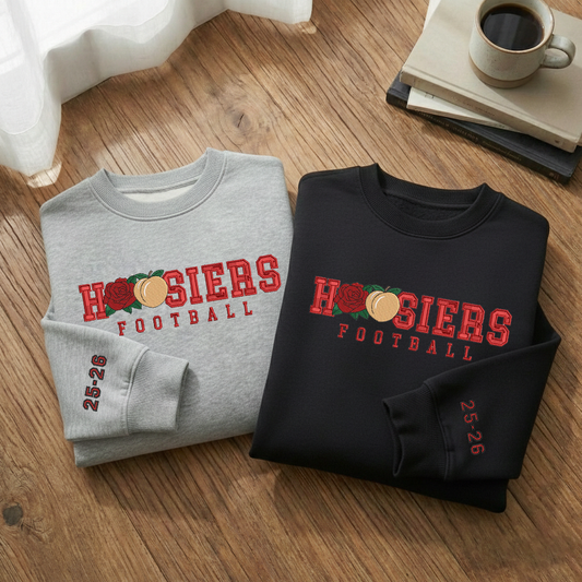 Embroidered Hoosiers Champs Sweatshirt: Rose & Peach Bowl 25/26 Quarter-Zip Sweatshirt, Hoodie Sweatshirt T-Shirt