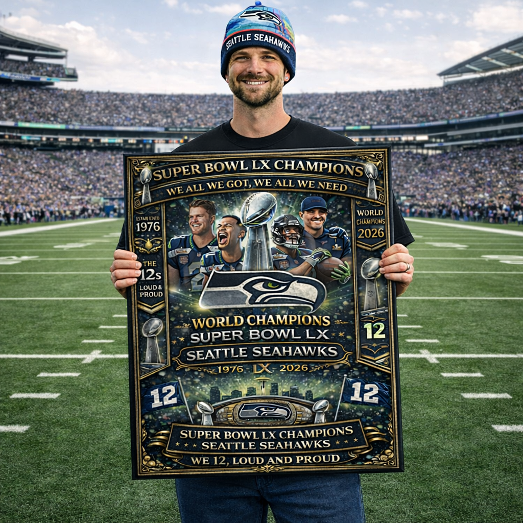 Seahawks The Champions 2026 Framed Canvas