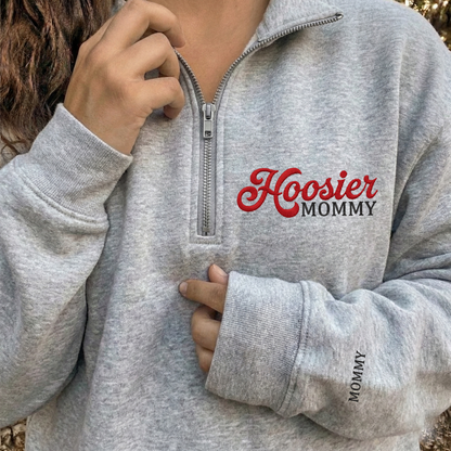 Embroidered Hoosiers Mommy Daddy Champs Sweatshirt: Rose & Peach Bowl 25/26 Quarter-Zip Sweatshirt, Hoodie Sweatshirt T-Shirt