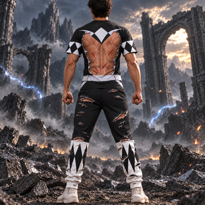 Mighty Morphin Power Rangers Black  Ranger Six-Pack Abs T-Shirt Sweatshirt Hoodie Sweatpants