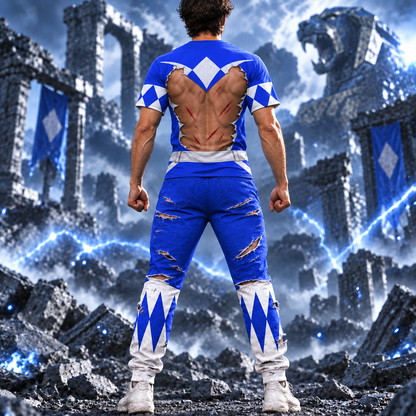 Mighty Morphin Power Rangers Blue Ranger Six-Pack Abs T-Shirt Sweatshirt Hoodie Sweatpants
