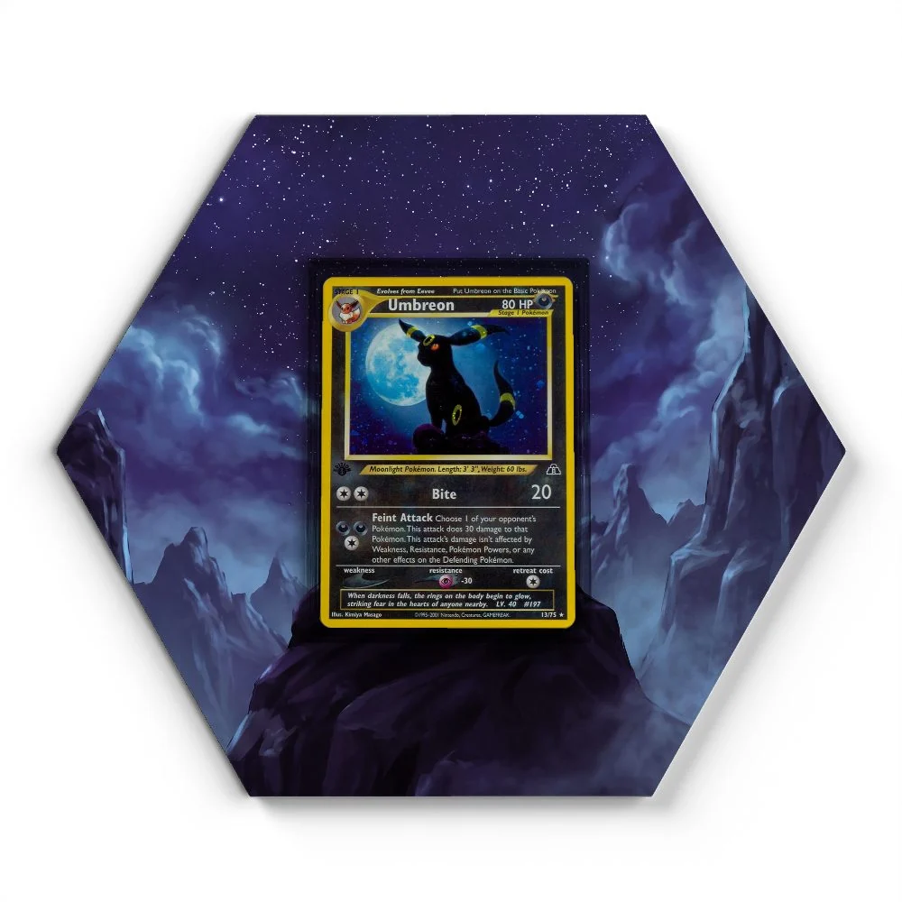 13/75 Umbreon Pokémon Card Artwork Hexagon Display