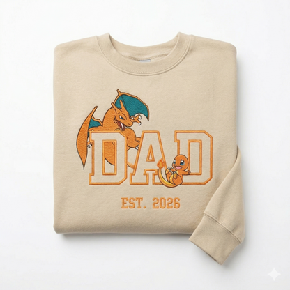 Embroidered PKM Characters Mom Dad Mother's Day Father's Day Gift Hoodie Sweatshirt T-Shirt