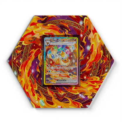146/131 Flareon EX Pokémon Card Artwork Hexagon Display
