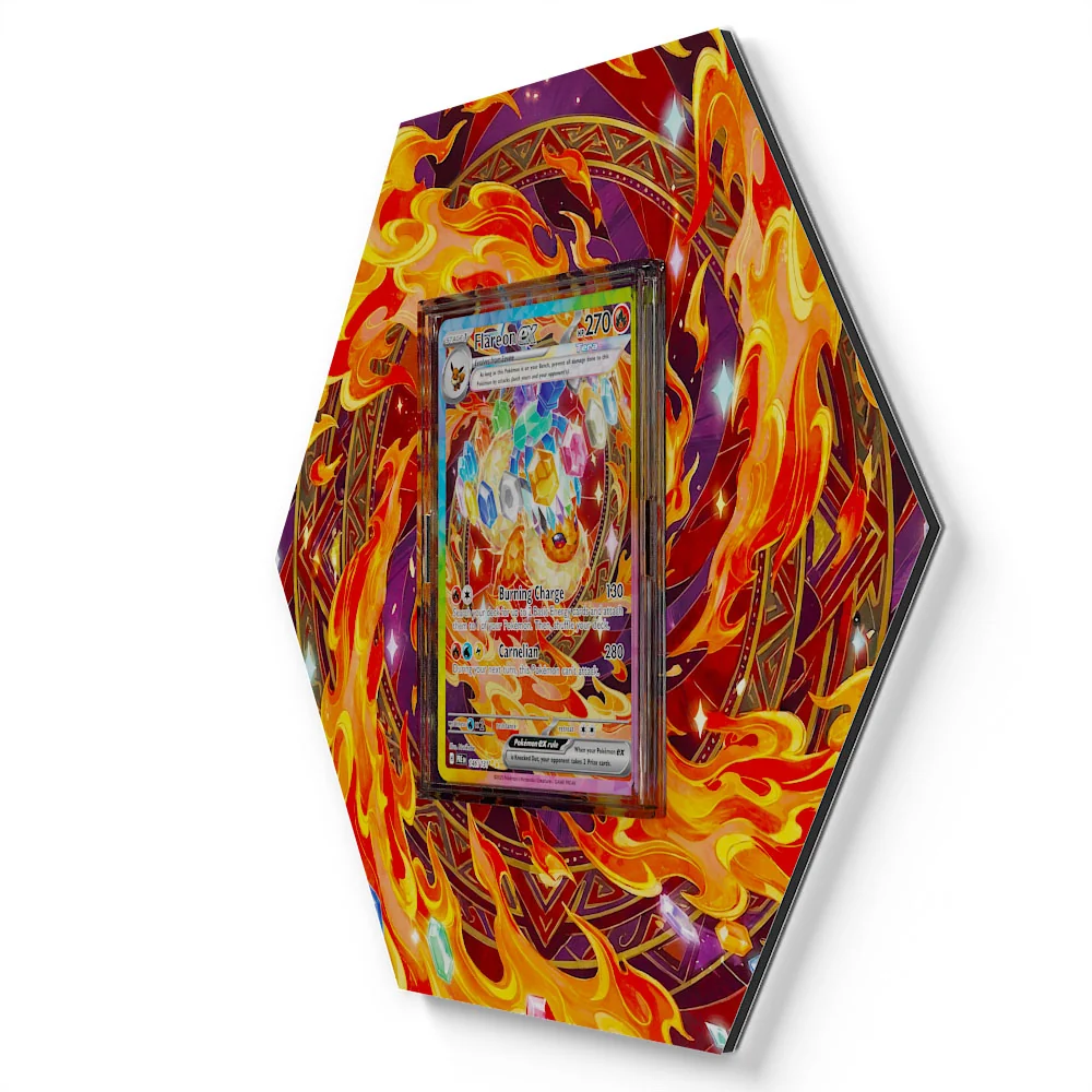 146/131 Flareon EX Pokémon Card Artwork Hexagon Display