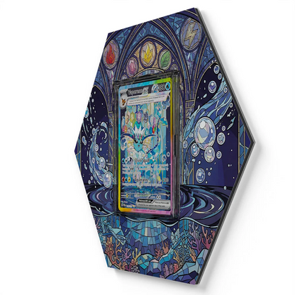 149/131 Vaporeon EX Pokémon Card Artwork Hexagon Display