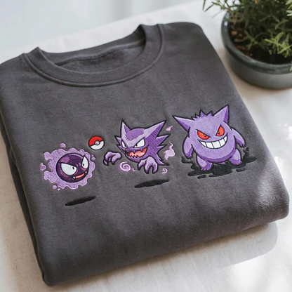 Embroidered Gengar Evolution Sweatshirt