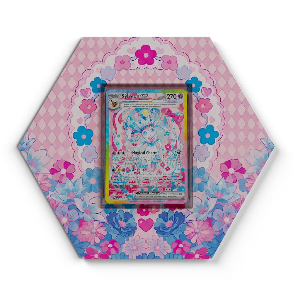 156/131 Sylveon EX Pokémon Card Artwork Hexagon Display