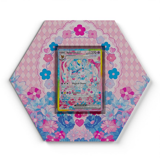 156/131 Sylveon EX Pokémon Card Artwork Hexagon Display