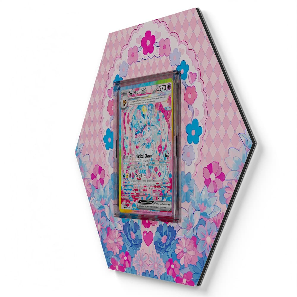 156/131 Sylveon EX Pokémon Card Artwork Hexagon Display