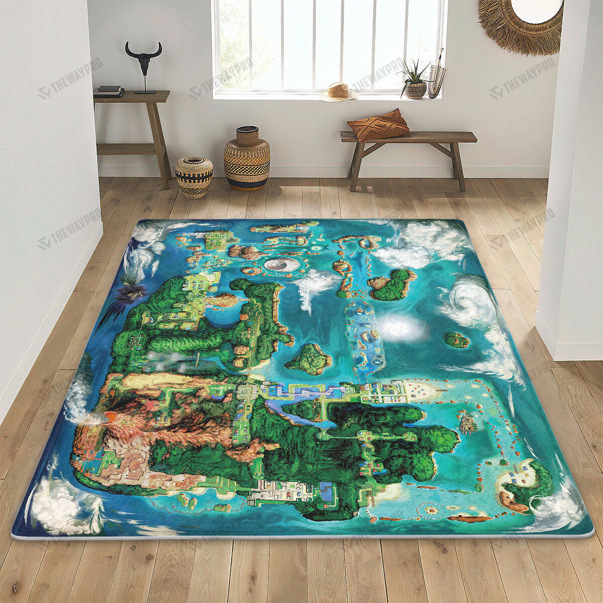 Pkm Oras Hoenn Map Custom Rug / Small/(36X60) Bl2403222