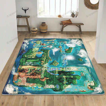 Pkm Oras Hoenn Map Custom Rug / Small/(36X60) Bl2403222