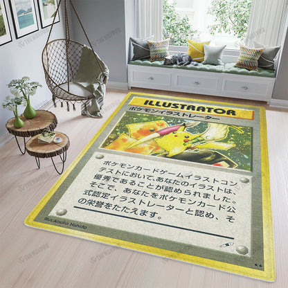 Anime Pkm Pikachu Illustrator Card Custom Rug / Small/(36X60) Bl0404226